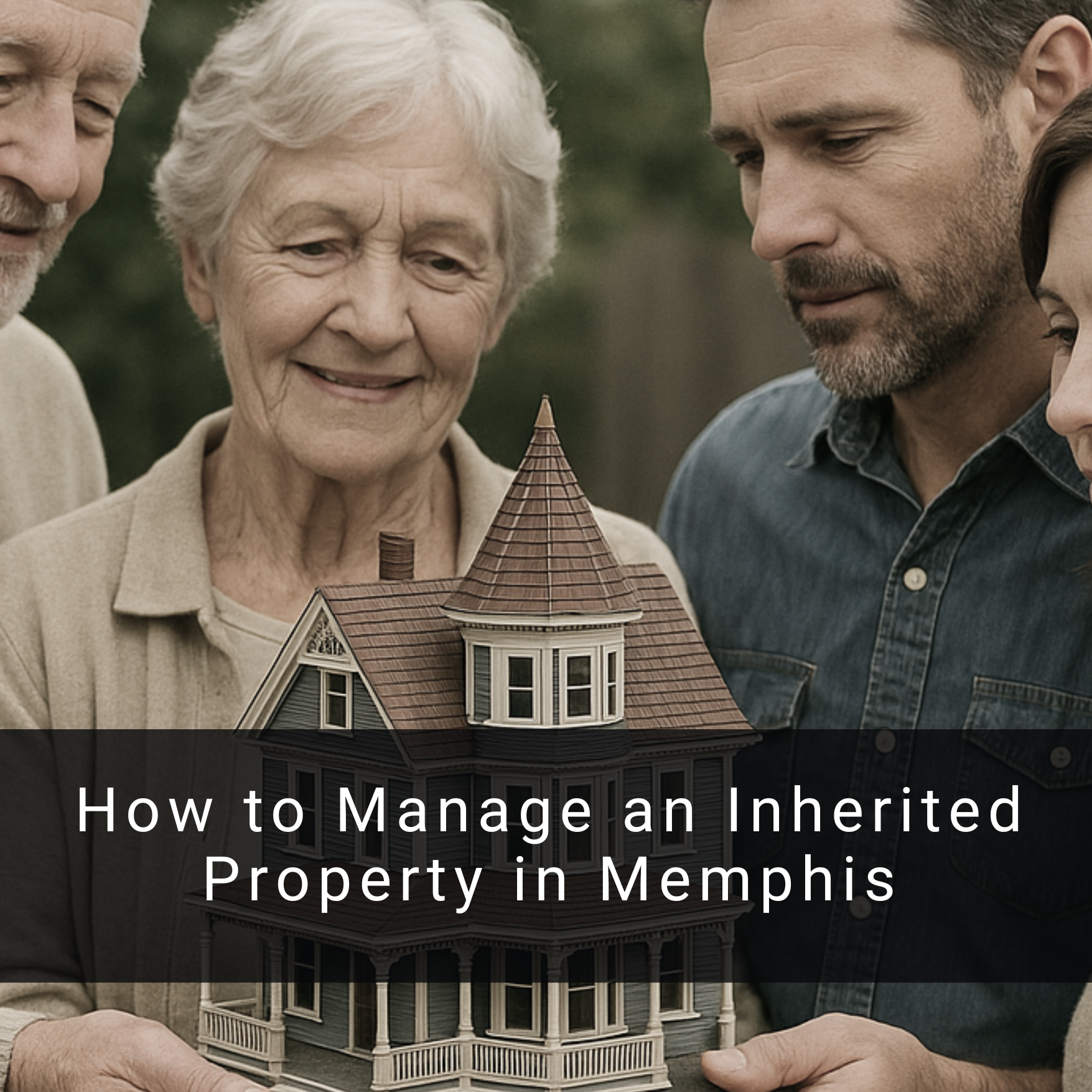 An older couple and a younger couple holding an inherited house