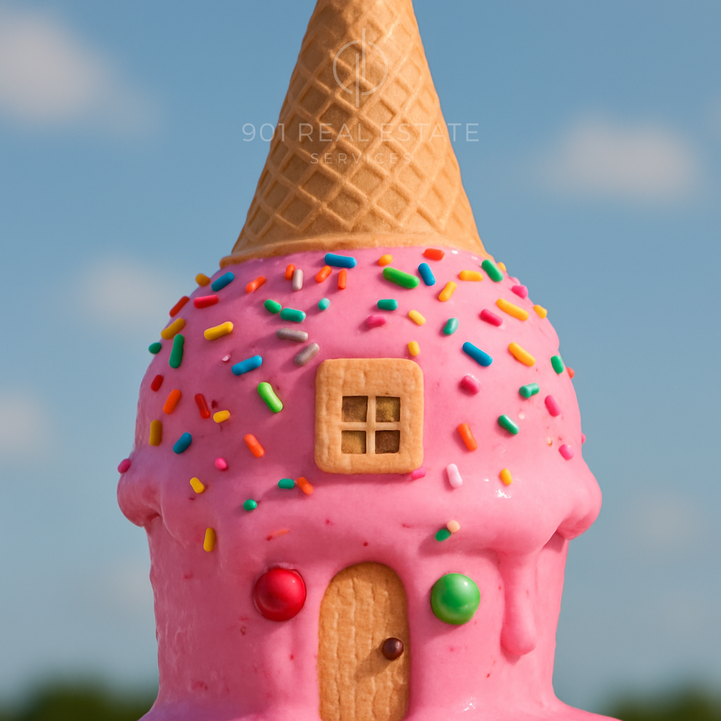 An ice cream cone house during summer leasing season in Memphis